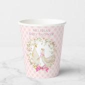 Schattigee moeder en kleine gans gingham Baby show Papieren Bekers (Voorkant)