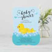 Schattigee Moeder en Twin Ducks Baby shower Uitnod Kaart (Staand voorkant)