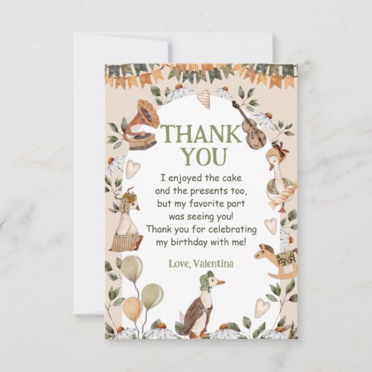  Schattigee Moeder Gans Kinder Speelgoed Dank u ka Kaart (Voorkant)