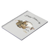 Schattigee Moeder kat en kittens aangepaste notiti Notitieboek (Linkerzijde)