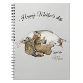 Schattigee Moeder kat en kittens aangepaste notiti Notitieboek (Voorkant)