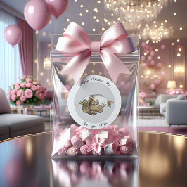 Schattigee Moeder kat en kittens aangepaste Ronde  Sticker