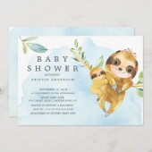 Schattigee Moeder met Baby Sloth Baby shower Kaart (Voorkant / Achterkant)