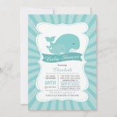 Schattigee Moeder met Baby Whale Boys Baby shower Kaart (Voorkant)