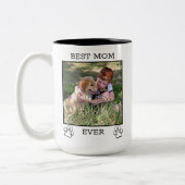 Schattigee moeder of vader huisdier ouders tweekleurige koffiemok (Links)