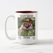 Schattigee moeder of vader huisdier ouders tweekleurige koffiemok (Links)