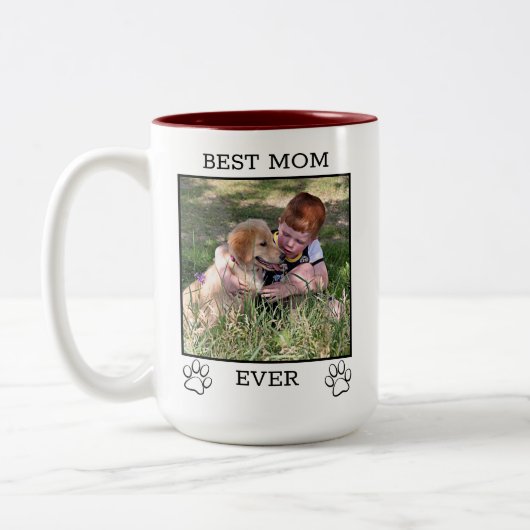 Schattigee moeder of vader huisdier ouders tweekleurige koffiemok (Links)