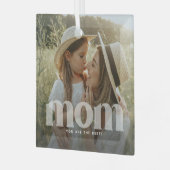 Schattigee Moeder Overlay Typografie Foto Glas Ornament (Voorkant links)