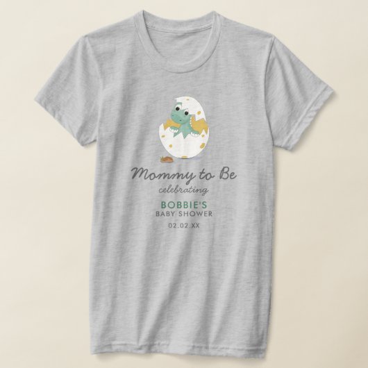 Schattigee Moeder-to-Be Stijlvolle Dinosaurus Them T-shirt (Laagn)