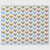 Schattigee Moederdag 6 Foto Mama Love Hearts Blue Cadeaupapier (Vlak)