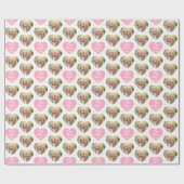 Schattigee Moederdag 6 Foto Mama Love Hearts Pink Cadeaupapier (Vlak)