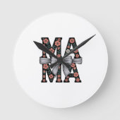 Schattigee Moederdag Gift- Bloemen MAMA Bow Ronde Klok (Voorkant)