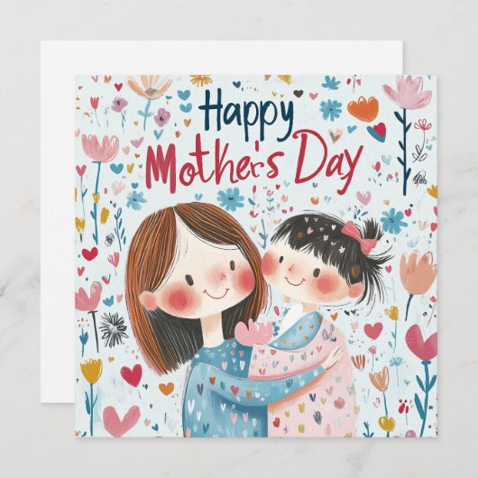 Schattigee Moederdag Kaart (Voorkant / Achterkant)