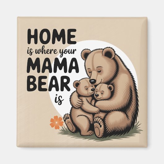 Schattigee Moederdag Mama Beer Magneet (Voorkant)