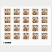 Schattigee Moederdag Mama Beer Vierkante Sticker (Vel)