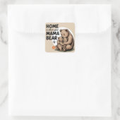 Schattigee Moederdag Mama Beer Vierkante Sticker (Tas)
