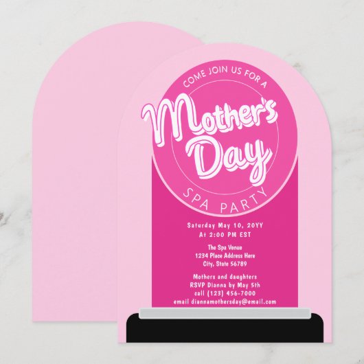 Schattigee Moederdag Spa Party Roze Lipstick Kaart (Voorkant / Achterkant)