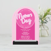 Schattigee Moederdag Spa Party Roze Lipstick Kaart (Staand voorkant)