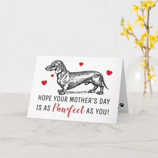 Schattigee Moederdag van de hond | teckel Kaart (Gele Bloem)