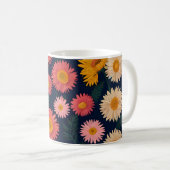 Schattigee Mok met Daisy Pattern op een diepblauw (Voorkant rechts)