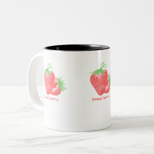 Schattigee mok van aardbeienkoffie (Voorkant links)