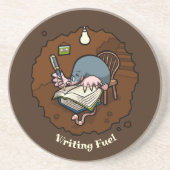 Schattigee mol schrijven brandstofmol in zijn Cart Zandsteen Onderzetter (Voorkant)