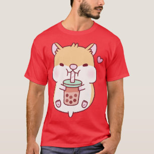 Schattigee mollige hamster houdt van bubbelthee t-shirt