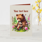 Schattigee Mom baby aanpasbaar beer Kaart (Gele Bloem)