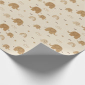 Schattigee Mom Baby Elephant Pattern Wrapping Pape Cadeaupapier (Hoek)