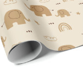 Schattigee Mom Baby Elephant Pattern Wrapping Pape Cadeaupapier (Rol Hoek)