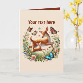 Schattigee Mom baby herten aanpasbaar Kaart (Gele Bloem)