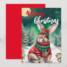 Schattigee MOM bunny konijn kerstman Vakantienaam Feestdagenkaart