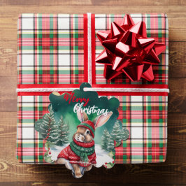 Schattigee MOM bunny konijn kerstman Vakantienaam Ornament Kaart