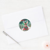 Schattigee MOM bunny konijn kerstman Vakantienaam Ronde Sticker (Envelop)