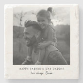 Schattigee momentopname | Vaderdag Gepersonaliseer Stenen Onderzetter (Voorkant)