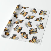 Schattigee Monarch Vlinder Patroon Kinder Cadeaupapier (Uitgerold)
