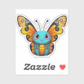 Schattigee monarchvlinder grillige Cartoon Graphic Sticker (Vel)