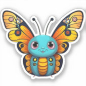 Schattigee monarchvlinder grillige Cartoon Graphic Sticker (Voorkant)