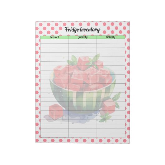 Schattigee mondwater Watermeloen Koelkast Inventar Notitieblok (Linkerzijde)