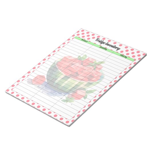 Schattigee mondwater Watermeloen Koelkast Inventar Notitieblok (Schuin)