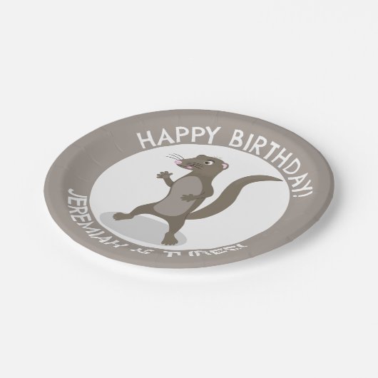Schattigee mongoose gepersonaliseerde cartoon verj papieren bordje (Gekanteld)