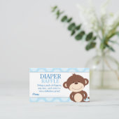 Schattigee Monkey Boy Baby shower Luier Raffle Informatiekaartje (Staand voorkant)