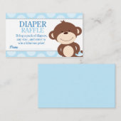 Schattigee Monkey Boy Baby shower Luier Raffle Informatiekaartje (Voorkant / Achterkant)