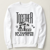 Schattigee monochromatische Raccoon Valentijn Lief Trui (Design voorkant)