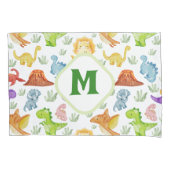 Schattigee monografische dinosaurus kussensloop (Voorkant)