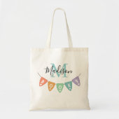 Schattigee Monogram Boeken Bunting Banner Tote Bag (Voorkant)