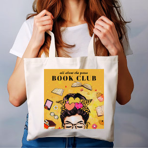Schattigee Monogram Boekenclub Grote Tote Bag