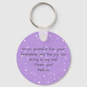 Schattigee monogram gestippelde patroonnaam handte sleutelhanger (Achterkant)