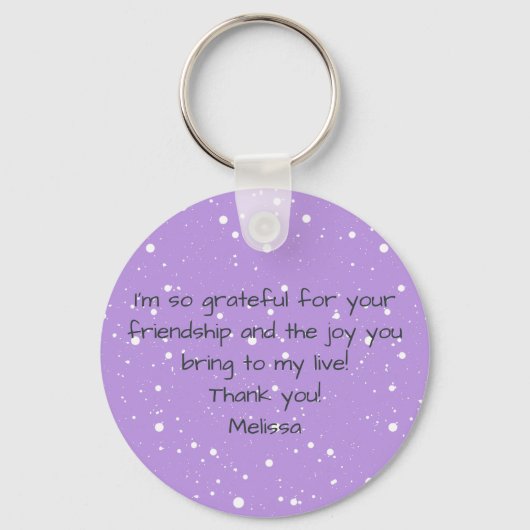 Schattigee monogram gestippelde patroonnaam handte sleutelhanger (Achterkant)