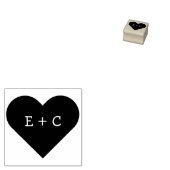 Schattigee Monogrammed Hart Paar Valentijnsdag Lie Rubberstempel (Gestempeld)